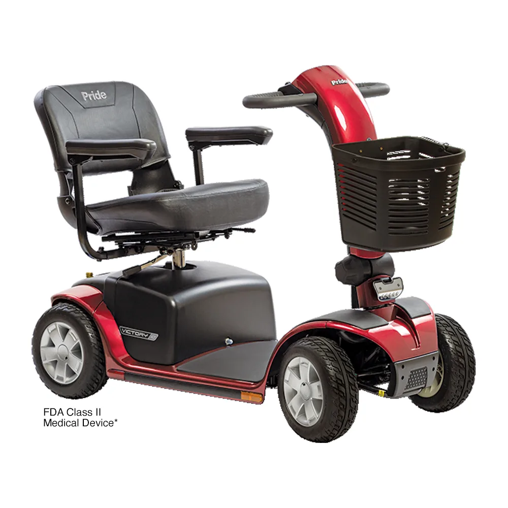 Pride Victory 10 4-Wheel mobility scooter in Candy Apple Red