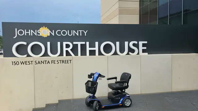 Mobility scooter at Johnson County Courthouse, Olathe