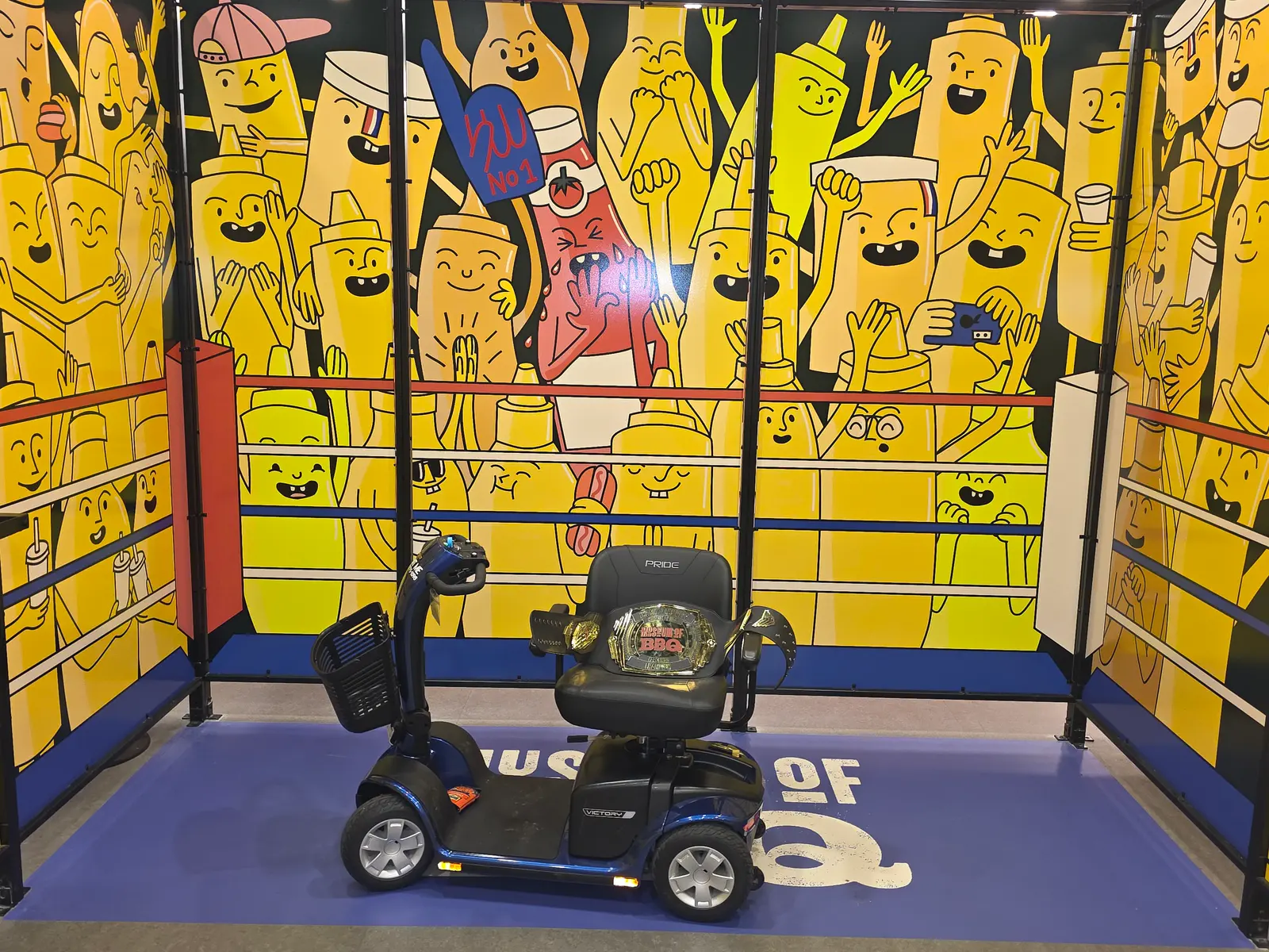 Mobility scooter rental inside the Museum of BBQ in Kansas City